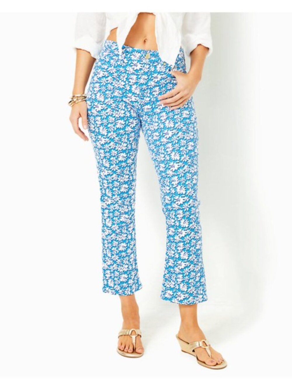 Lilly Pulitzer Annet High Rise Cropped Flare Jeans Size 14